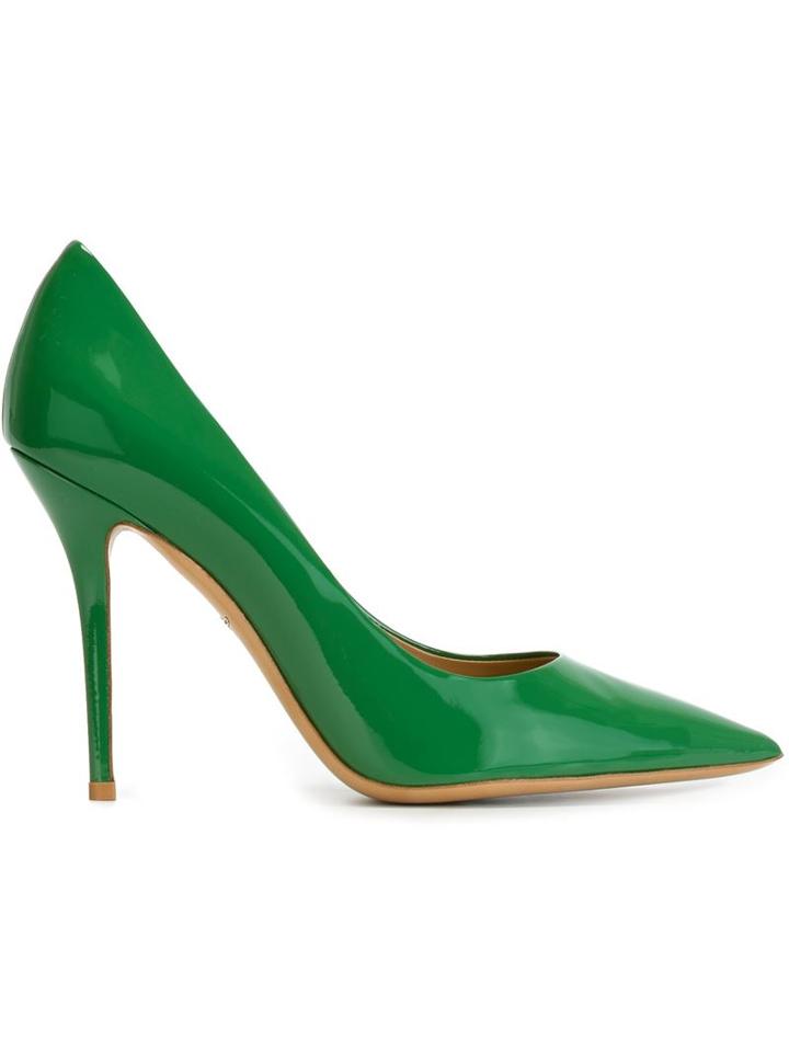 Salvatore Ferragamo Susi Pumps, Women's, Size: 8.5, Green, Patent Leather/leather