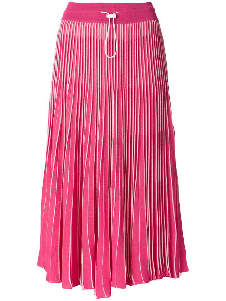 Valentino Pleated Midi Skirt - Pink & Purple