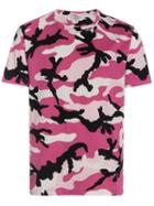 Valentino Camouflage Print T-shirt - Pink