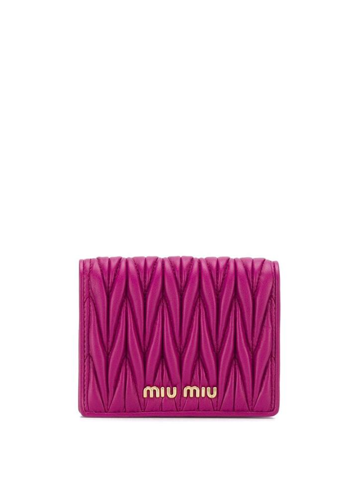 Miu Miu Matelassé Mini Wallet - Purple