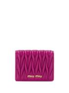 Miu Miu Matelassé Mini Wallet - Purple