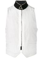 Ann Demeulemeester Contrast Waistcoat, Men's, Size: Medium, White, Cotton/hemp/rayon
