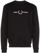 Fred Perry Logo-embroidered Sweatshirt - Black