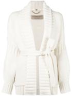 Burberry Belted Cardigan, Women's, Size: Xs, Nude/neutrals, Cashmere/wool