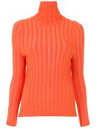 Gloria Coelho High Neck Knitted Top - Orange