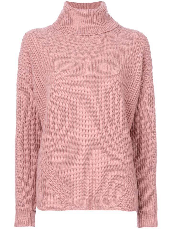 Roberto Collina Turtle Neck Jumper - Pink & Purple