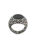Emanuele Bicocchi Round Stone Embellished Ring - Metallic