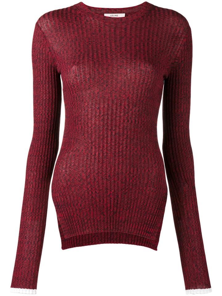 Céline Side Slit Jumper, Women's, Size: Xs, Red, Cotton