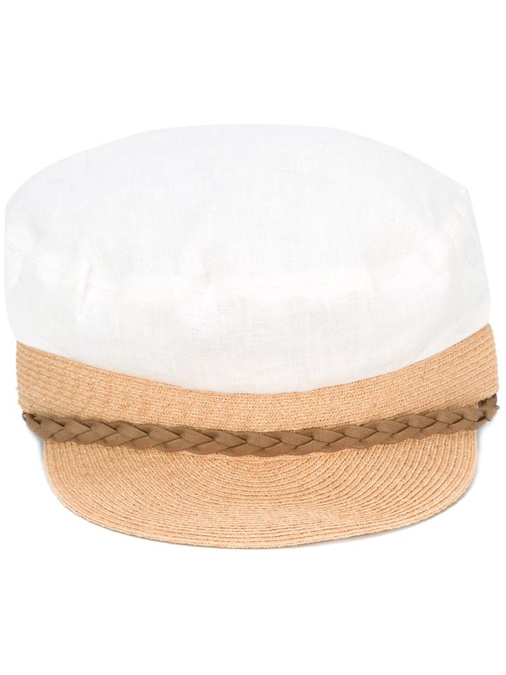 Kijima Takayuki Fabric Cap, Women's, Nude/neutrals, Linen/flax/cotton/polyester