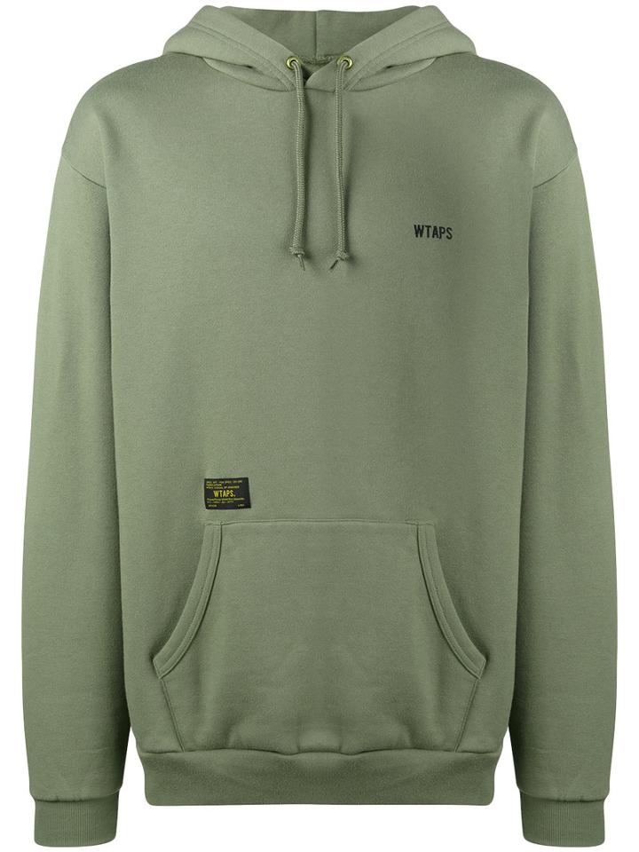Wtaps - Logo Printed Hoodie - Men - Cotton - M, Green, Cotton
