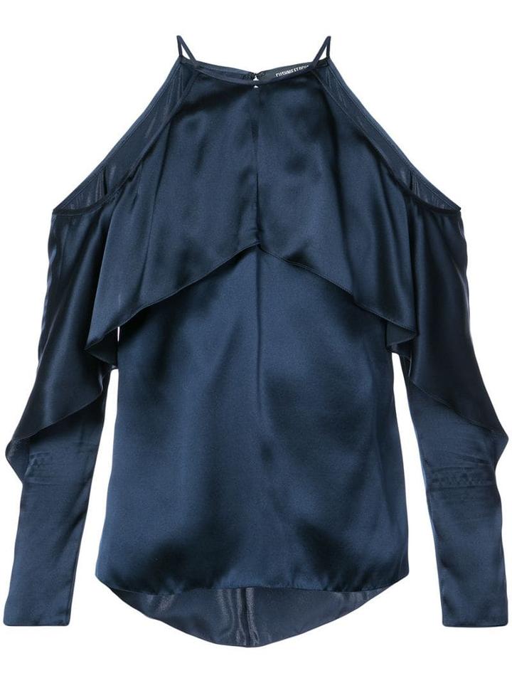 Cushnie Florence Cold-shoulder Blouse - Blue
