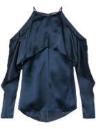 Cushnie Florence Cold-shoulder Blouse - Blue