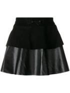Filles A Papa Ruffled Leather Mini Skirt - Black