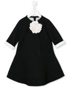 Simonetta Floral Appliqué Dress, Girl's, Size: 8 Yrs, Black