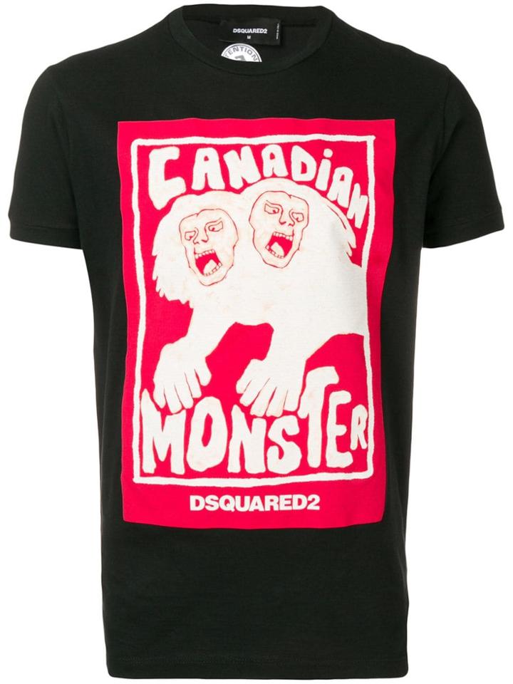 Dsquared2 Canadian Monster Stamp T-shirt - Black