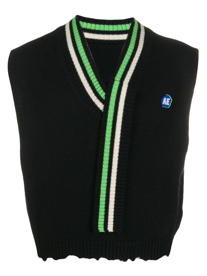 Ader Error Distressed Sleeveless Sweater - Black