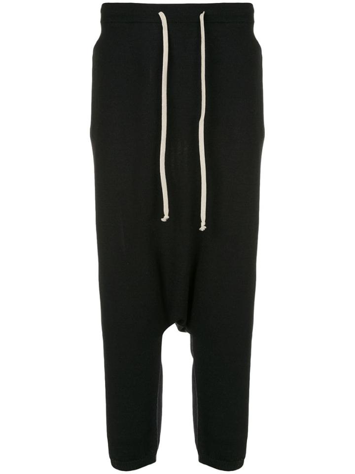 Rick Owens Drop Crotch Track Trousers - Black