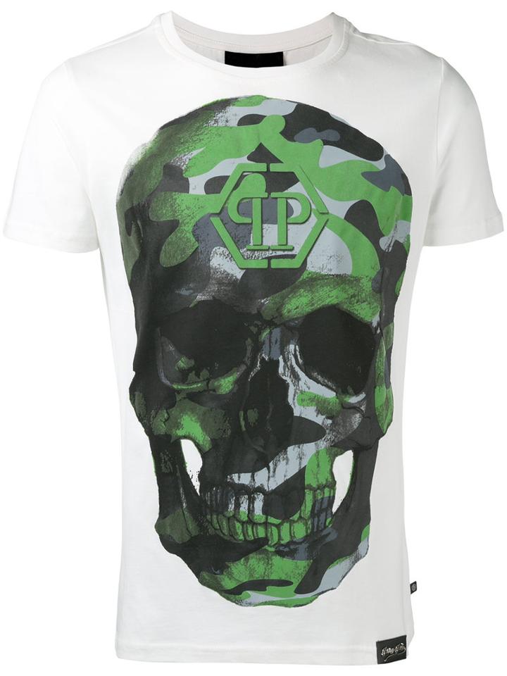 Agent T-shirt - Men - Cotton - M, White, Cotton, Philipp Plein