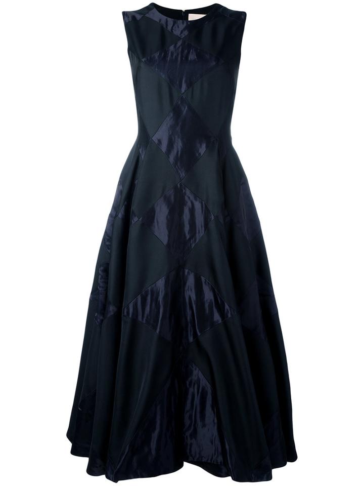Roksanda Flared Embroidered Dress, Women's, Size: 12, Black, Silk/nylon/polyester/metal