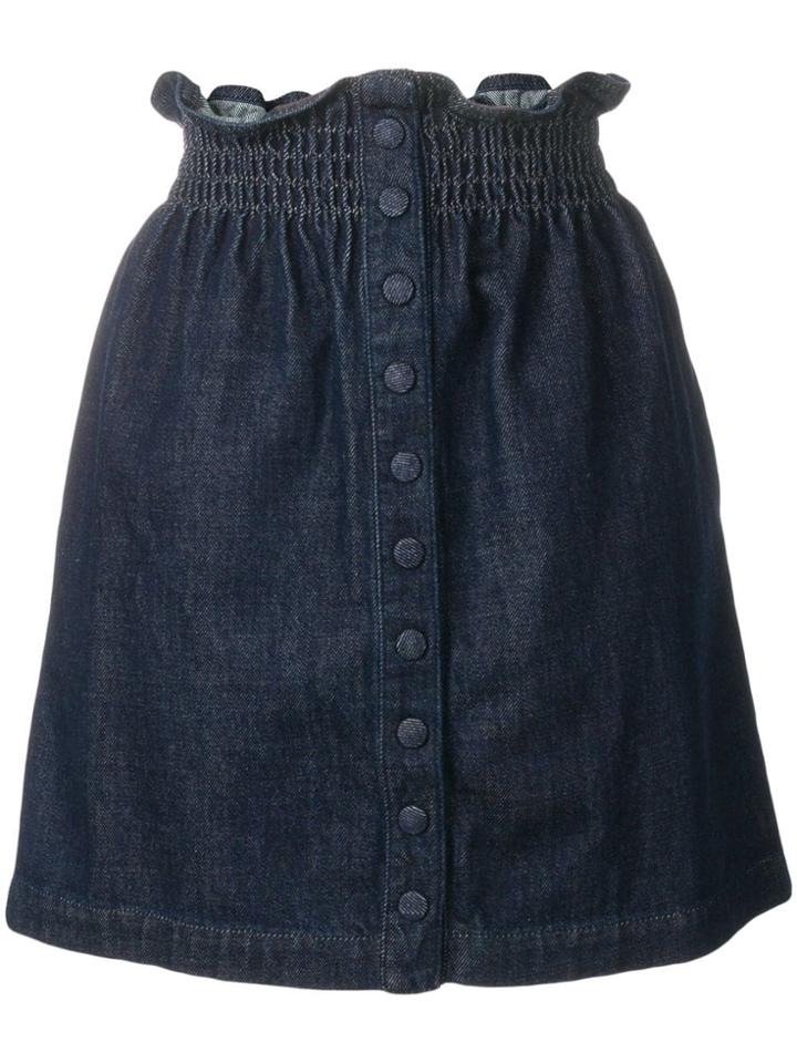 Dondup Draped Denim Mini Skirt - Blue