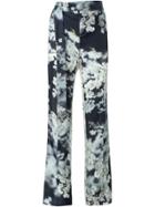 Calvin Klein Floral Print Tailored Trousers - Black