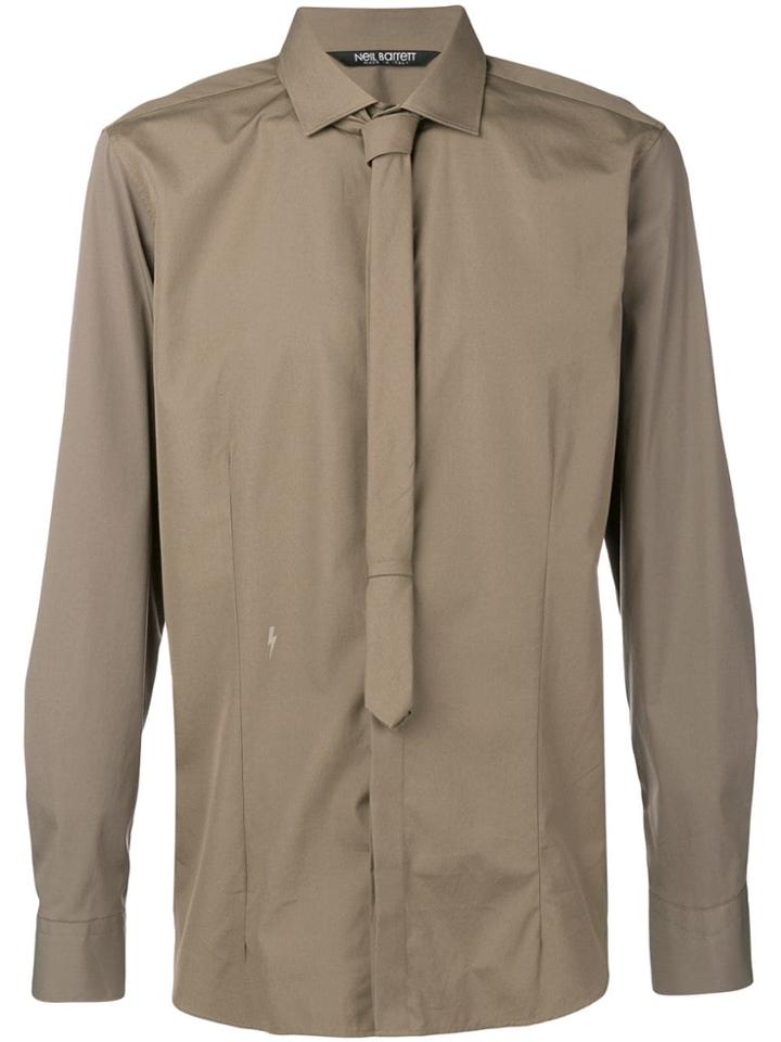 Neil Barrett Long Sleeved Shirt - Brown