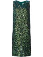 Maison Margiela Lizard Print Dress, Women's, Size: 40, Green, Silk/nylon/polyester/acetate