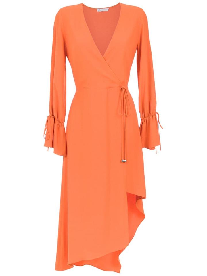Nk Asymmetric Midi Dress - Yellow & Orange