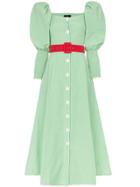 N Duo Dance Through The Meadows Balloon Sleeves Midi Dress - Green