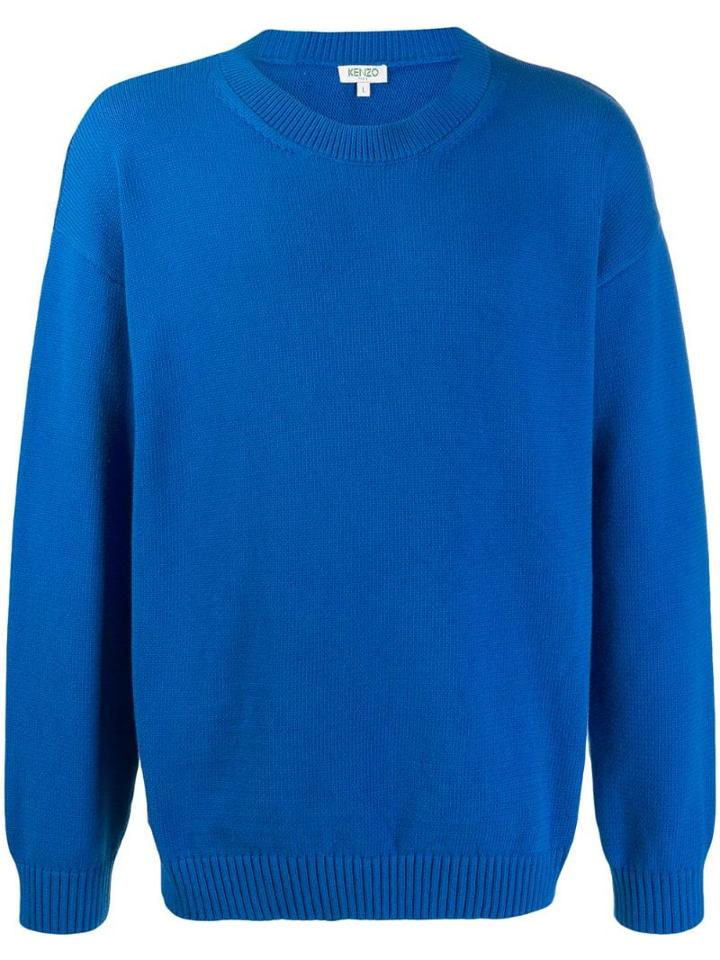 Kenzo Knitted Crew-neck Jumper - Blue