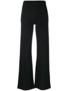 Fine Edge Flared Trousers - Black