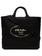 Prada Black Gardener Large Cotton Tote
