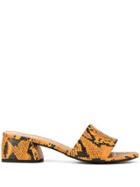 Vicenza Snakeskin Effect Mule Sandals - Orange