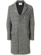 Route Des Garden Chevron Knit Single Breasted Coat - Grey