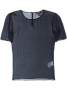 Donna Karan Sheer Blouse, Women's, Size: Medium, Blue, Silk