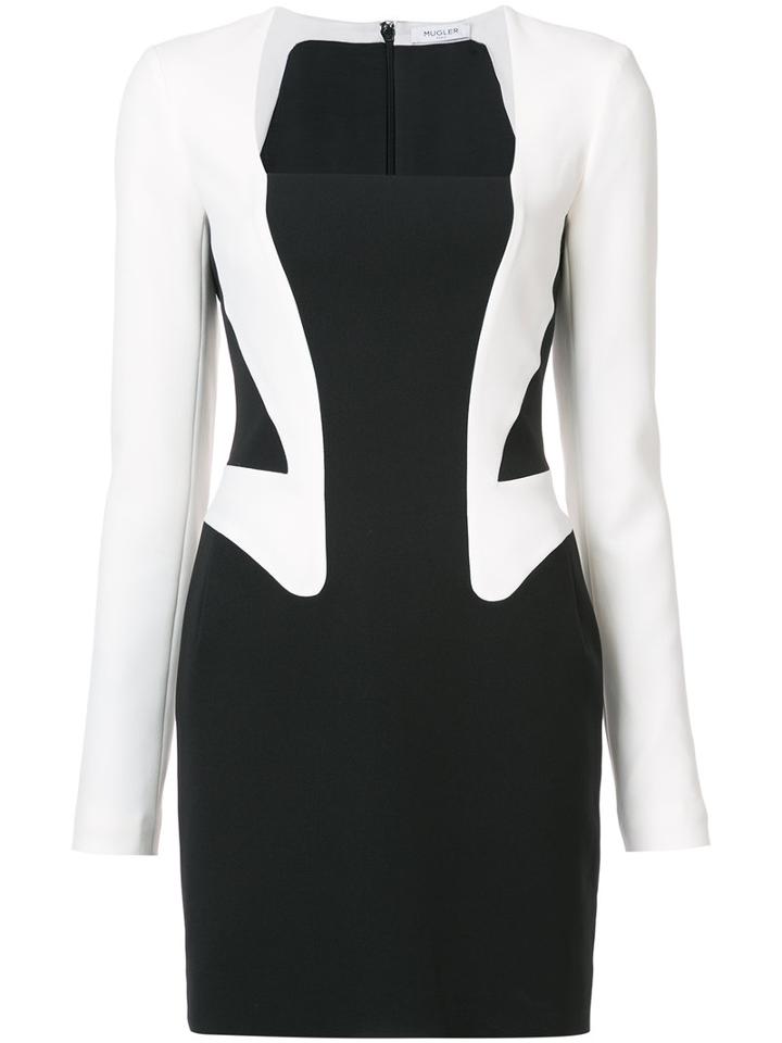 Mugler - Trompe L'oeil Blazer Dress - Women - Polyester/viscose - 38, Black, Polyester/viscose