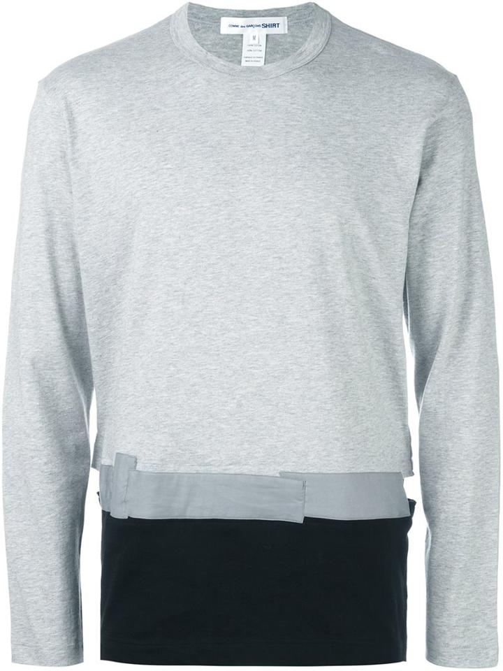 Comme Des Garçons Shirt Colour Block Sweatshirt, Men's, Size: Large, Grey, Cotton