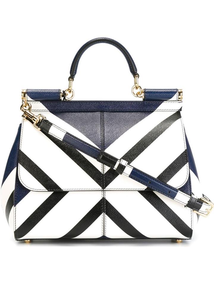 Dolce & Gabbana Medium Sicily Tote, Women's, White, Leather