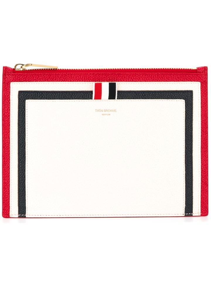 Thom Browne Panelled Pouch, Women's, White, Leather