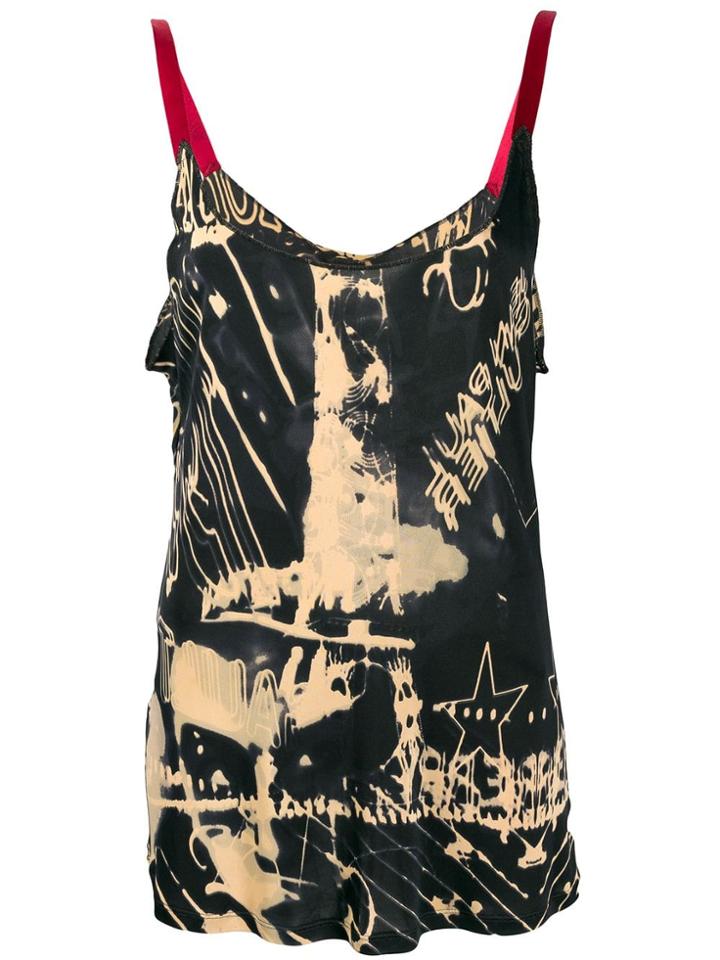 Jean Paul Gaultier Pre-owned Abstract Print Tank Top - Black