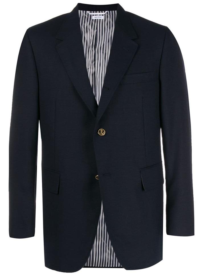 Thom Browne Notched Lapel Blazer Jacket - Blue