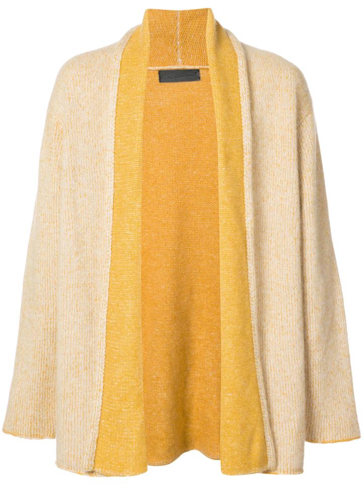 The Elder Statesman Shawl Collar Cardigan - Yellow & Orange