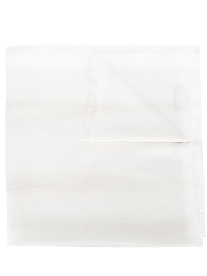Gucci Frayed Scarf - White