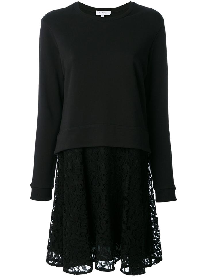 Carven Contrast Sweatshirt Dress - Black