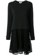Carven Contrast Sweatshirt Dress - Black