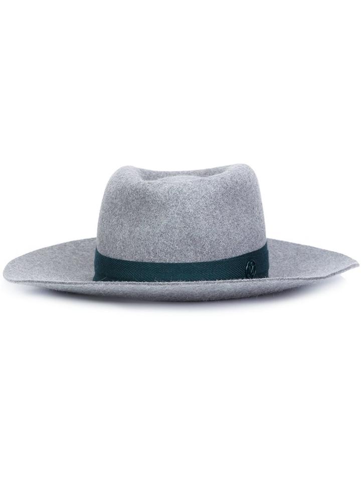 Maison Michel 'charles Grosgrain' Band Hat, Women's, Size: Small, Grey, Wool