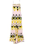 Emilio Pucci - Waves Print Maxi Dress - Women - Silk - 40, Pink/purple, Silk