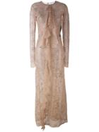 Melampo - Embroidered Dragon Dress - Women - Cotton/nylon/polyamide/polyester - 42, Nude/neutrals, Cotton/nylon/polyamide/polyester