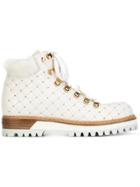 Le Silla Studded Hiking Boots - White
