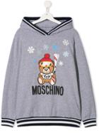 Moschino Kids Logo Print Hoodie - Grey